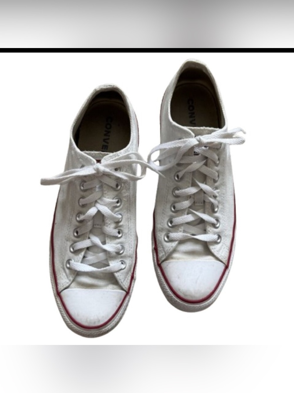 Men 9 White Converse ALL STAR low tops